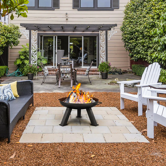 Bulle 29.5Cm H x 60Cm W Iron Wood Burning Outdoor Fire Pit