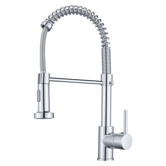 Kitchen Sink Mixer Tap, Spring Kitchen Faucet With Pull Down Sprayer, 2 Spray Modes High Arc Single Handle Lever Kitchen Tap (Chrome)