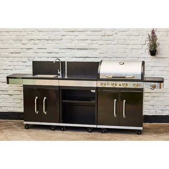 Gas Barbecue - Grill/Plancha - Trolley + Sink