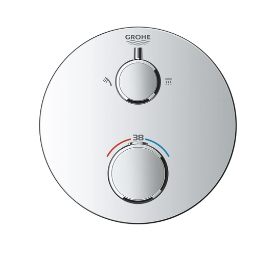GROHE Grohtherm thermostatic shower mixer trim set to control 2 showers, concealed installation, chrome, 24076000