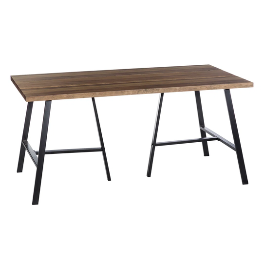 Black-Brown Metal / Mdf Dining Table