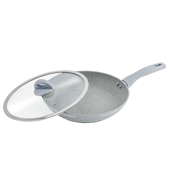 (24 CM) Royalford Non-Stick Frying Pan with Lid, Granite