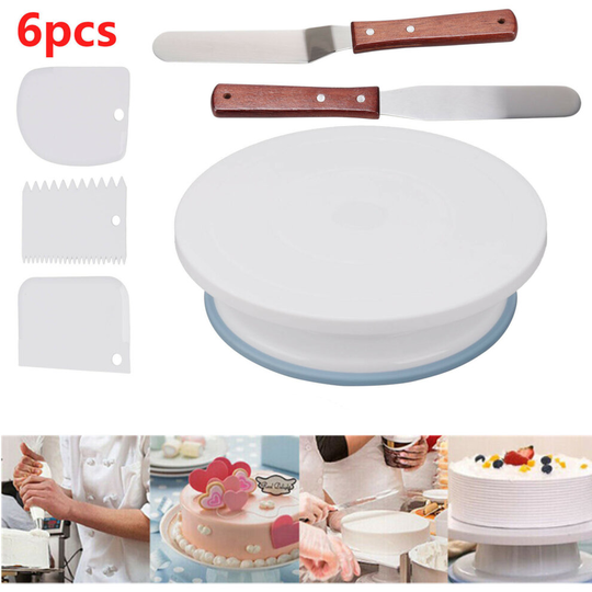 Cake Decorating Turntable 11"-24 Icing nozzles-Mould-Pen-Spatula
