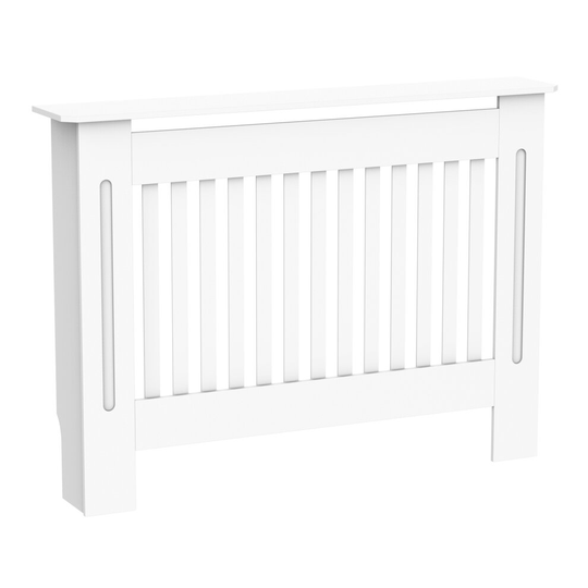 HOMCOM Radiator Cover Painted Slatted MDF Cabinet Lined Grill
