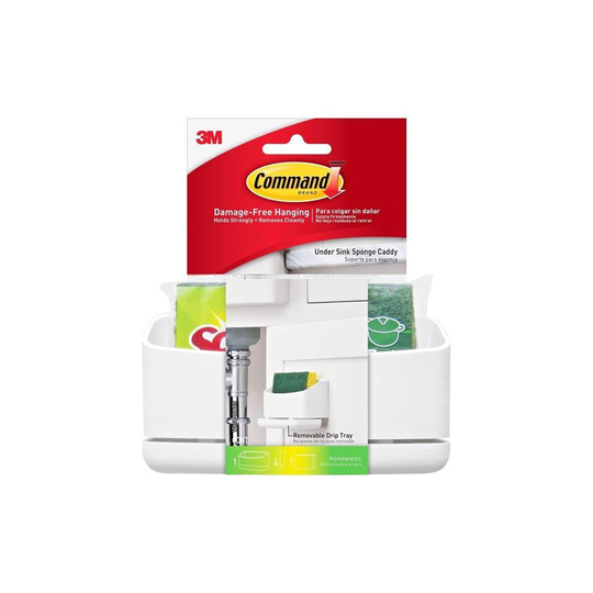 3M 243705 Command Under The Sink Sponge Caddy, White