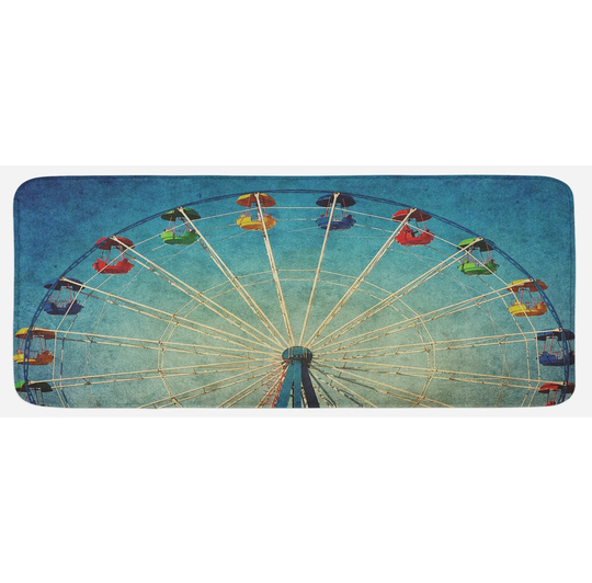 Kaydence Vintage Ferris Wheel Fun Retro Kitchen Mat