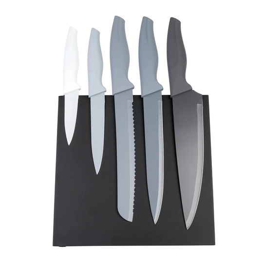 Knife block, magnetic, with knife set