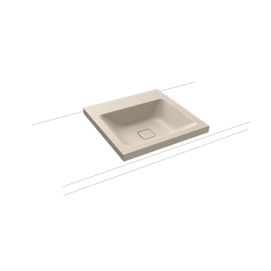 Cono Warm Beige Steel Enamel Square Bathroom Sink