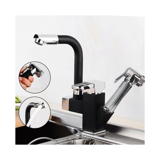Swivel Spout Kitchen Sink Mixer Taps With Pull Out Bidet Spray Head