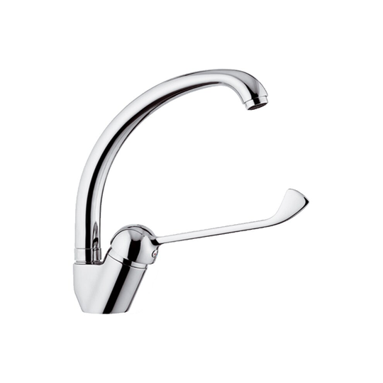 F-Type Faucet Basin Mixer Chrome Plated Tap Extended Lever Disabled Mobility
