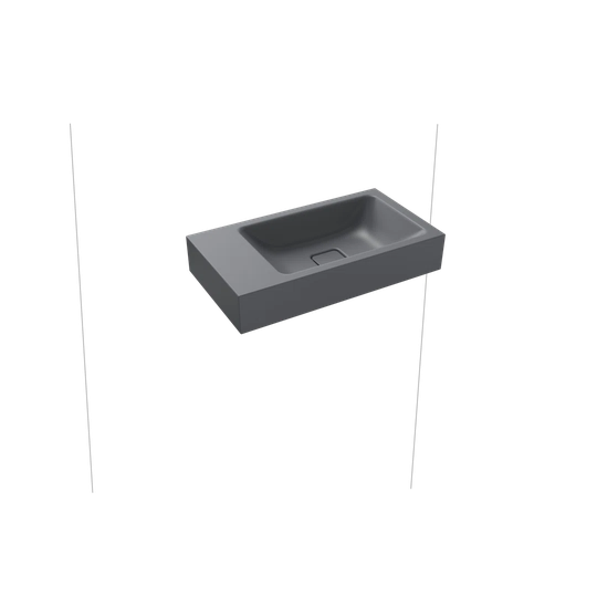 Cold Grey Metal Rectangular Wall Hung Basin Bathroom Sink