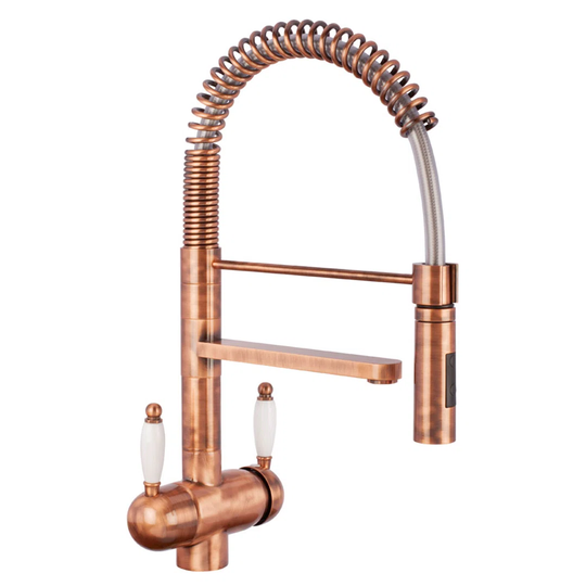 Leiker Pull Down Twin Lever Monobloc Tap