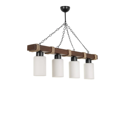 Theron 4 - Light Kitchen Island Cylinder Pendant with Wrought Iron Accents