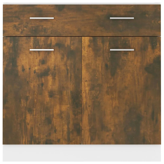 Latitude Run Drawer Bottom Cabinet Smoked Oak 80X46x81.5 Cm Engineered Wood