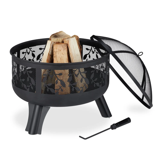 Drexler 60Cm H x 60Cm W Steel Wood Burning Outdoor Fire Pit with Lid