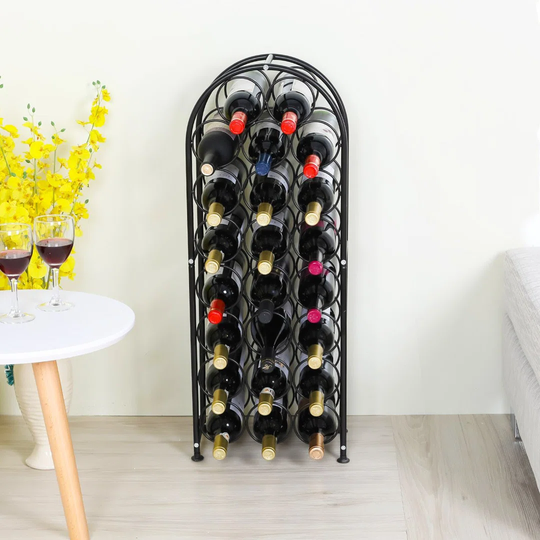 Metal Wine Rack, Freestanding Wine Holder Organiser Stand