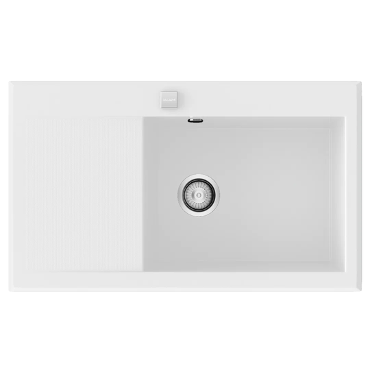 Sharan 86 Cm X 52 Cm Single Bowl Inset/Undermount Kitchen Sink With Left Drainer