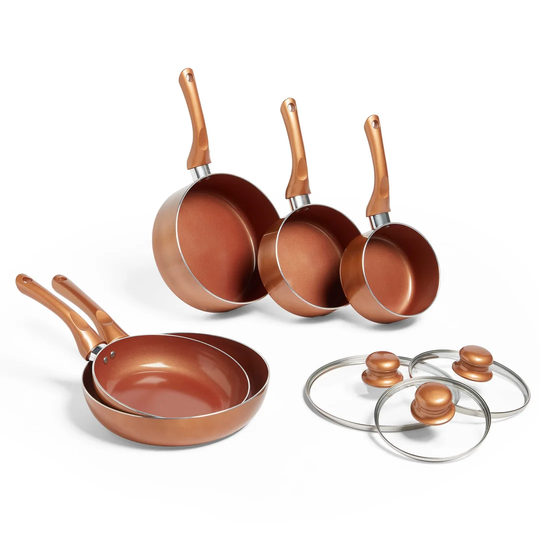 Sabina 5 Piece Stainless Steel Pan Set in , Copper