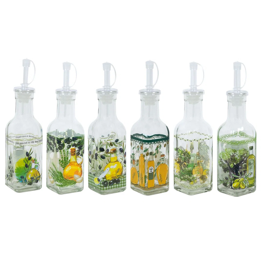 By SIGRIS Small Oil Containers Decorated With Box Includes 6 Units Kitchen Utensils Lavender And Olive Collection