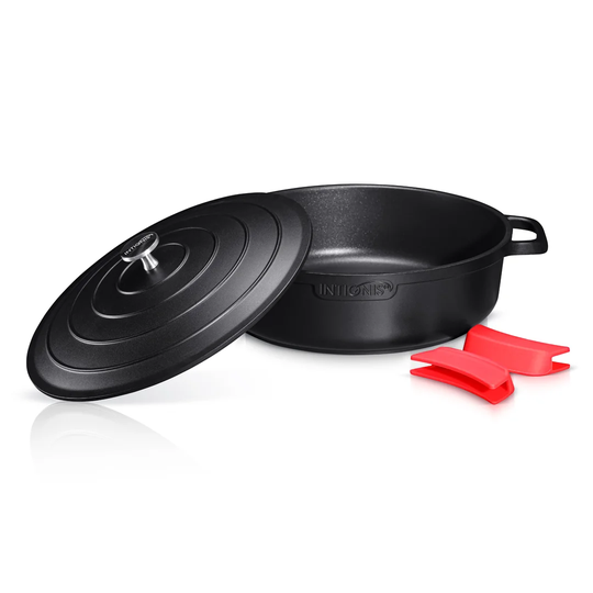 4.6l Non-Stick Aluminium Round Casserole Dish with Lid