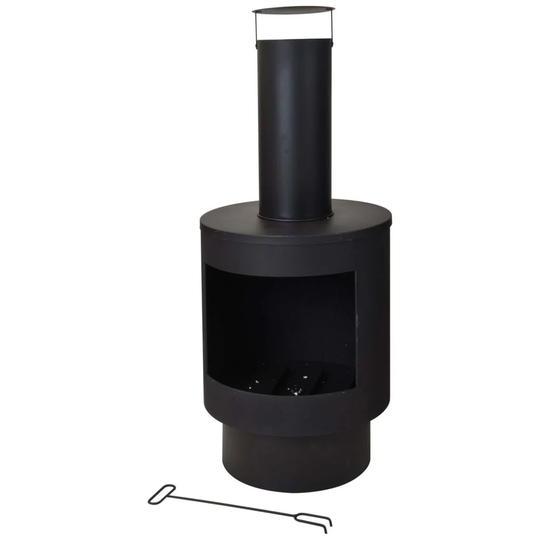 ProGarden Fireplace With Chimney Metal 112cm