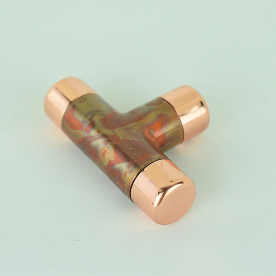 Copper Knob T-Shaped - Marbled / High Polish Mix