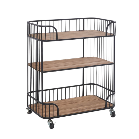 Illman Kitchen Trolley with Solid Wood Top