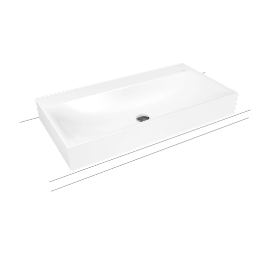 Black Steel Enamel Rectangular Countertop Bathroom Sink