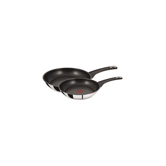 Tefal Jamie Oliver Set of 2 Stainless Steel Frypans 20cm and 26cm Induction Compatible