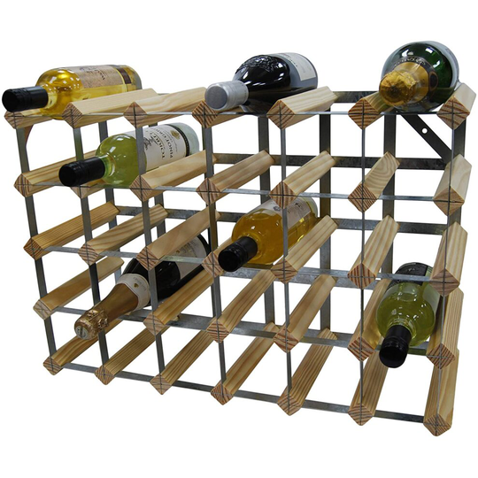 DS Wineware 30 Bottle Traditional Wine Rack - Fully Assembled - FSC Certified Natural Pine