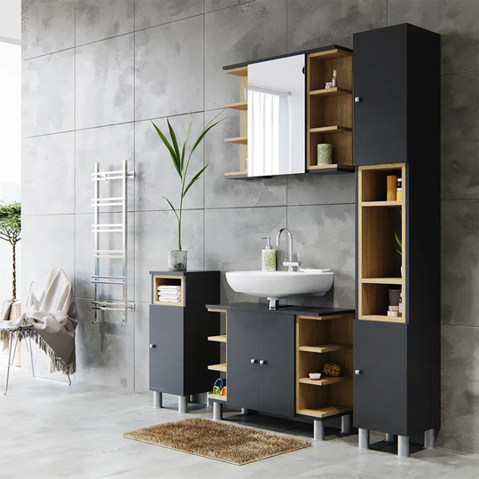 Lachie 79.6Cm W x 81.8Cm H x 32Cm D Bathroom Storage Furniture Set