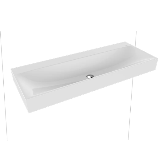 Silenio Matt Alpine White Steel Enamel Rectangular Wall Hung Bathroom Sink