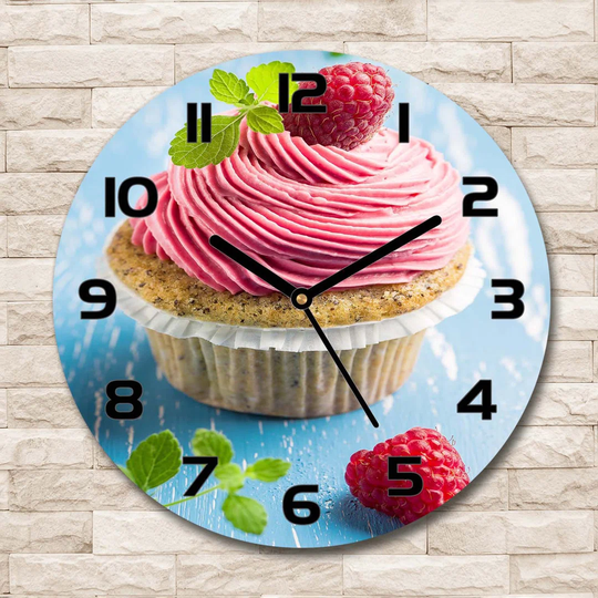 Decoration Picture Art Modern Kitchen Living Room Raspberry Cupcake 30cm Silent Wall Clock