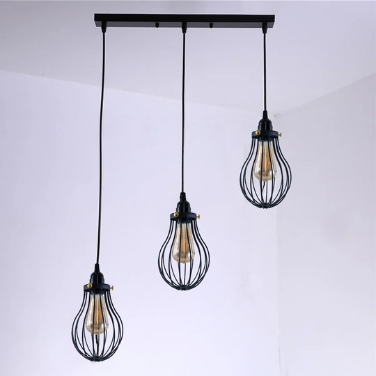 Marathovounos 3 - Light Kitchen Island Geometric Pendant