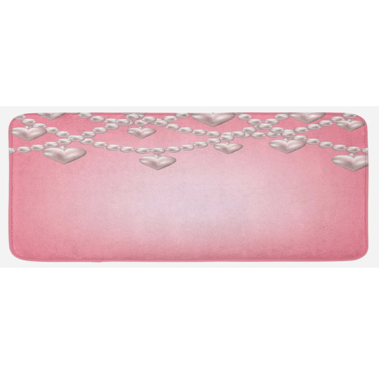 Hibbing Heart Pearl Necklace Kitchen Mat