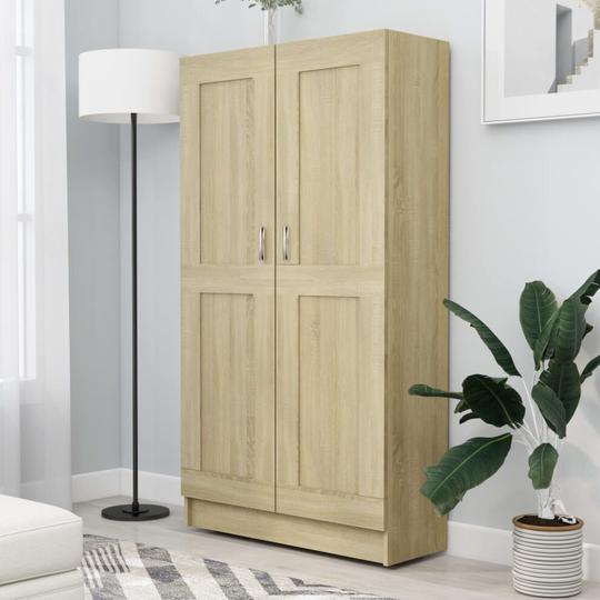 vidaXL Book Cabinet Sonoma Oak Chipboard Home Bookshelf Storage Rack Sideboard