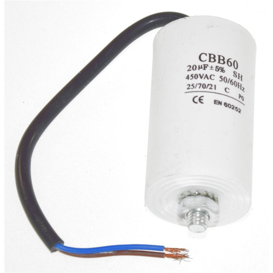 Universal 20UF Capacitor with 19cm Cable Connectors