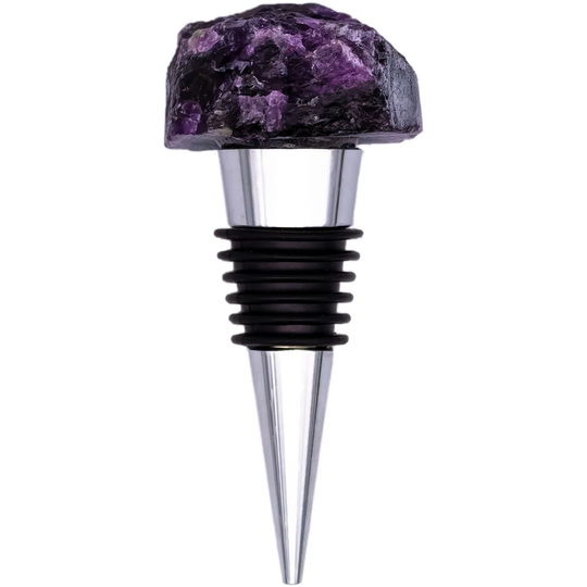 Kimberlee Amethyst Crystal 1 Piece Stone Geode Metal Bottle Stopper