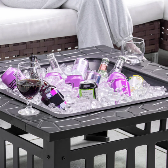 53Cm H x 81Cm W Cast Iron Outdoor Fire Pit Table