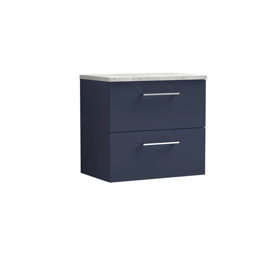 60.5Cm Wall Mounted Single Bathroom Vanity Base Only in Electric Blue/White