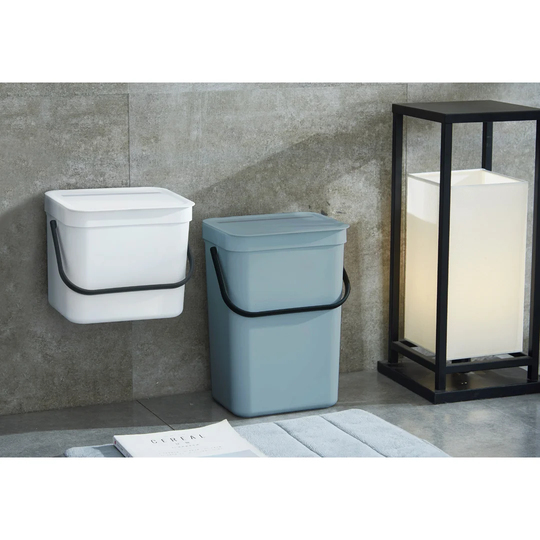 Puro Hanging Compost Caddy Titanium 12L Manual Lift Pull Out/Under Counter Rubbish Bin