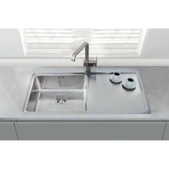 Minimalist 100cm x 52cm Single Bowl and Drainer Left Hand Main Bowl Kitchen Sink
