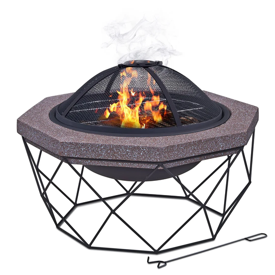 Tambellini 38.5Cm H x 57Cm W Cast Iron Outdoor Fire Pit with Lid