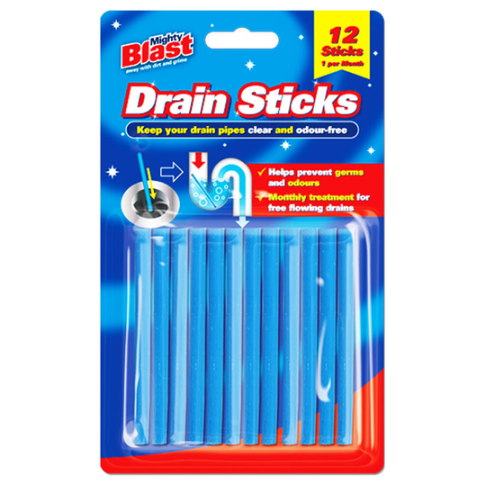12 x Drain Sticks Sink Bath Shower Kitchen Pipes Cleaner Remover Clear