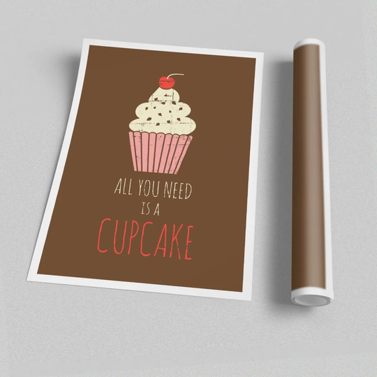 Cupcake 3 - Graphic Art Print on Paper