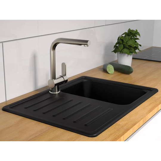 Schütte Sink Mixer with Pull-out Spray London Low Pressure Stainless Steel Look
