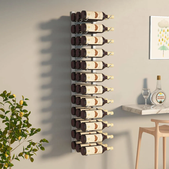 Belfry Kitchen Wall Mounted Wine Rack For 36 Bottles White Iron