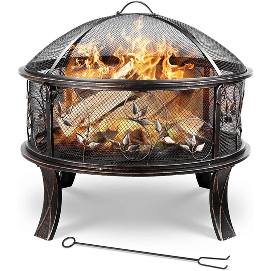 Abeni 71Cm H x 71Cm W Iron Charcoal Outdoor Fire Pit