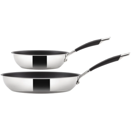 Circulon Momentum 2 Piece Stainless Steel Induction Non Stick Dishwasher Safe, Frying Pan Set - 22cm and 29cm
