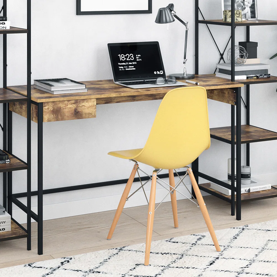 Fyrk 120cm W Rectangular Writing Desk with Hutch and Cabinet